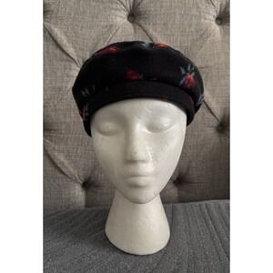Brixton Fiddler Beret 10964 Rosee‎ Roses Black Size Medium NWT